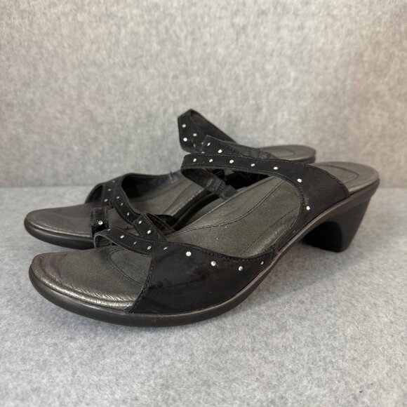 Naot Black Strappy Vital Heels Sandals Rhinestones Womens‎ Size 39 / US 8 - 8.5 - Picture 1 of 13